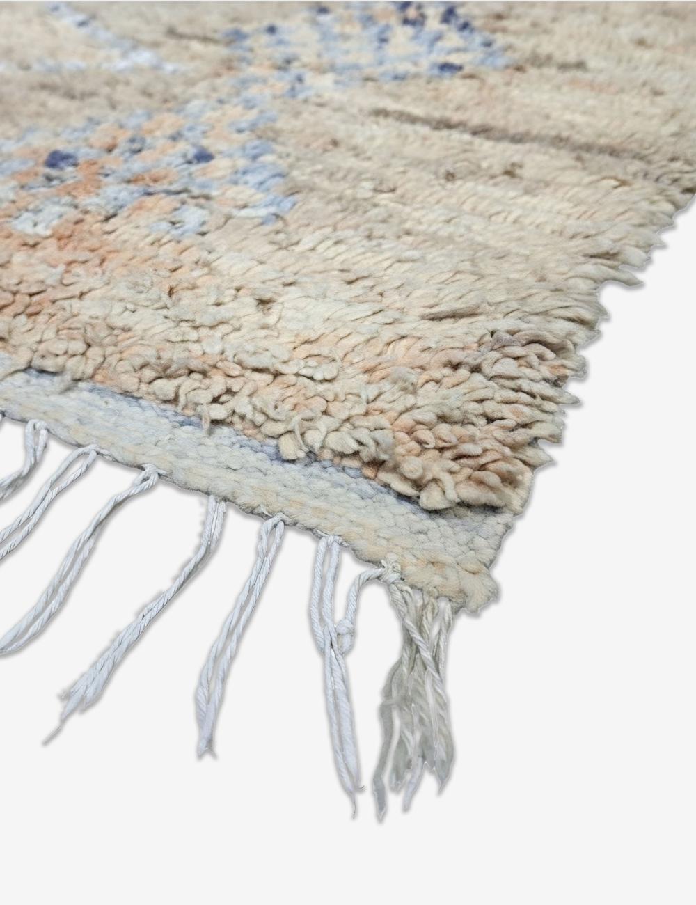 Camel Handwoven Berber Wool Rug 7.8 x 6.23 ft / 239 x 190 cm