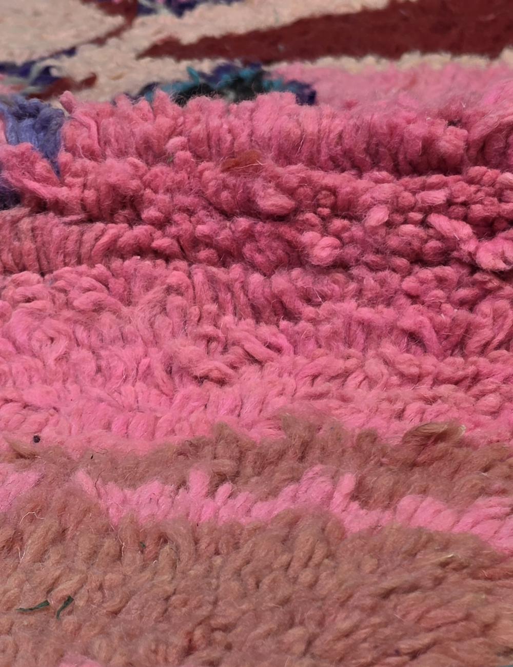 Abstract Pink Moroccan Wool Rug 9 x 6.9 ft / 274 x 212 cm