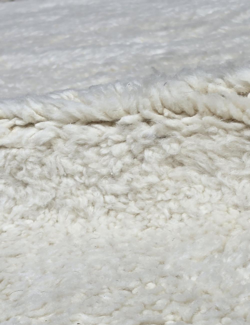 Solid Undyed Ivory Boujad Wool Rug 8.3 x 6.69 ft / 253 x 204 cm