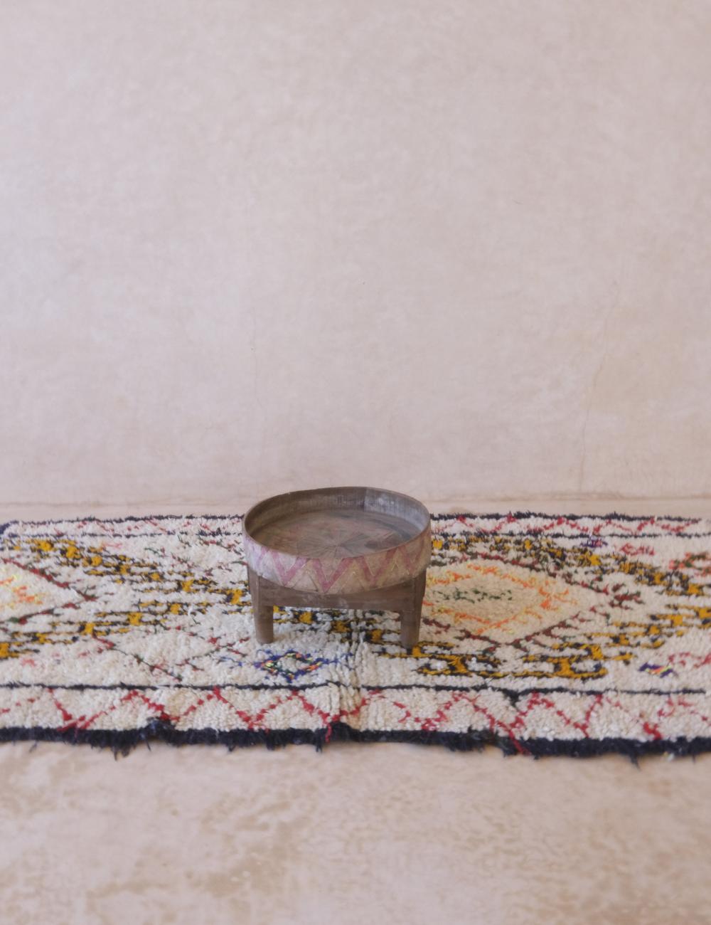 Moroccan rug with tribal diamond motifs 6.7 x 3.6 ft / 203 x 110 cm