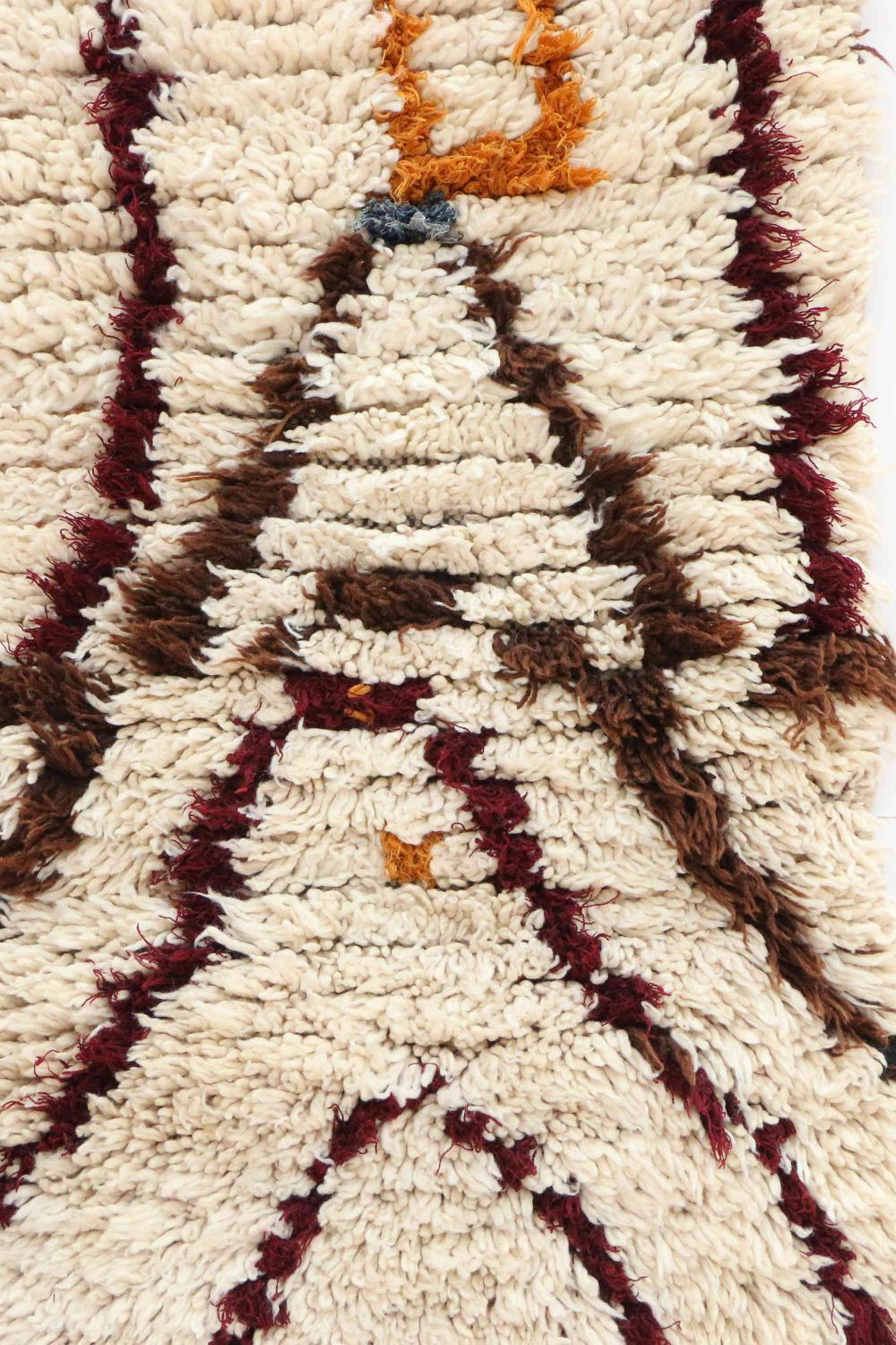 Abstract Moroccan Wool Rug 5.1 x 2.3 ft / 156 x 70 cm - Surcoma