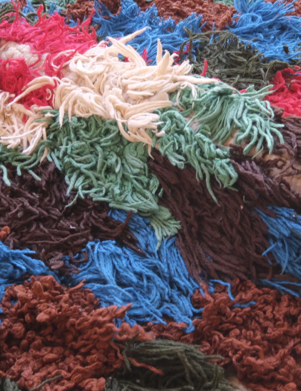 Close-up of multicolored textured yarn