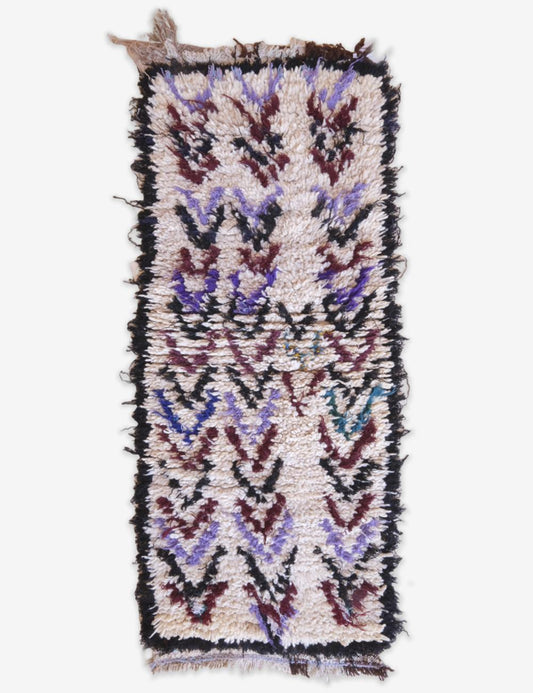 Handwoven Azilal Berber Wool Rug 4.9 x 2 ft / 148 x 62 cm - Surcoma