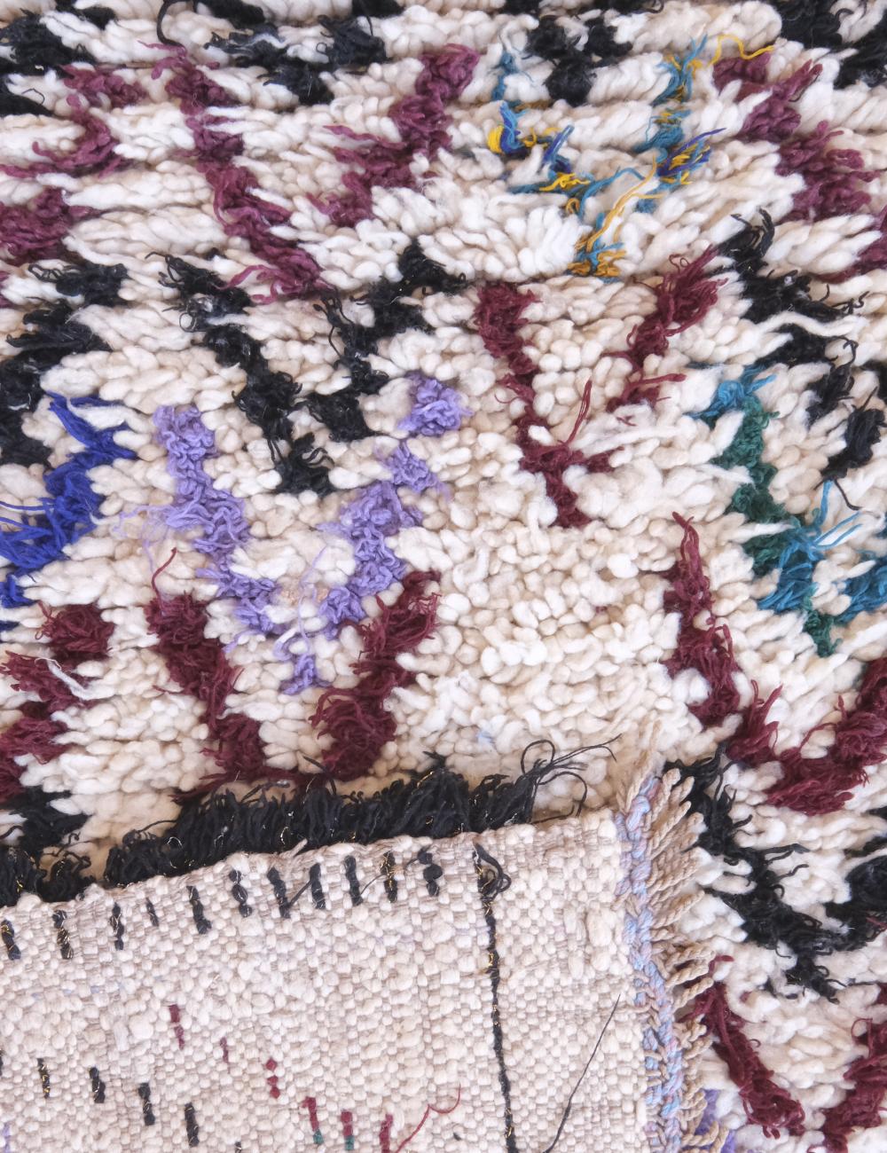 Close-up of a textured fabric with multicolor pattern