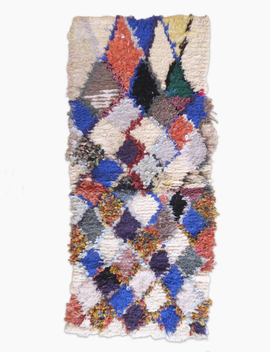 Colorful Azilal Berber Rug 6.3 x 2.7 ft / 193 x 84 cm - Surcoma