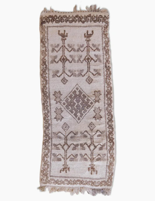 Small Moroccan Azilal Berber Rug 6.1 x 2.5 ft / 186 x 78 cm - Surcoma