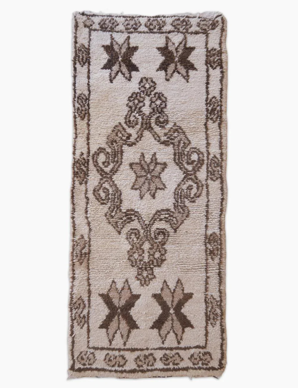 Beige Azilal Moroccan Rug 6.3 x 2.7 ft / 191 x 83 cm - Surcoma