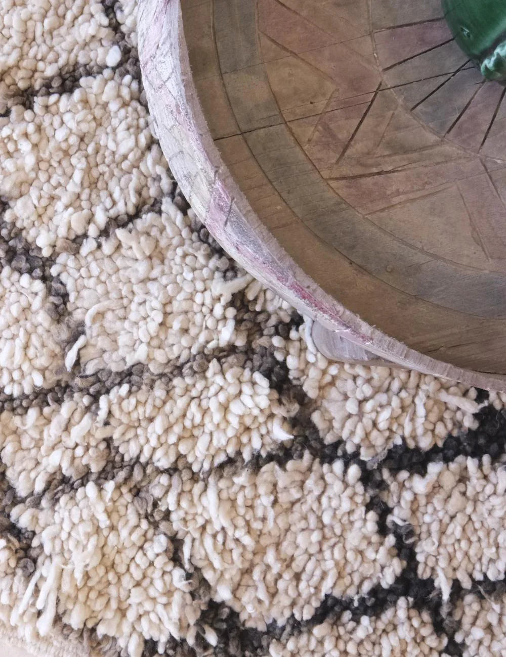 Beige Berber Carpet 6.8 x 2.4 ft / 207 x 76 cm