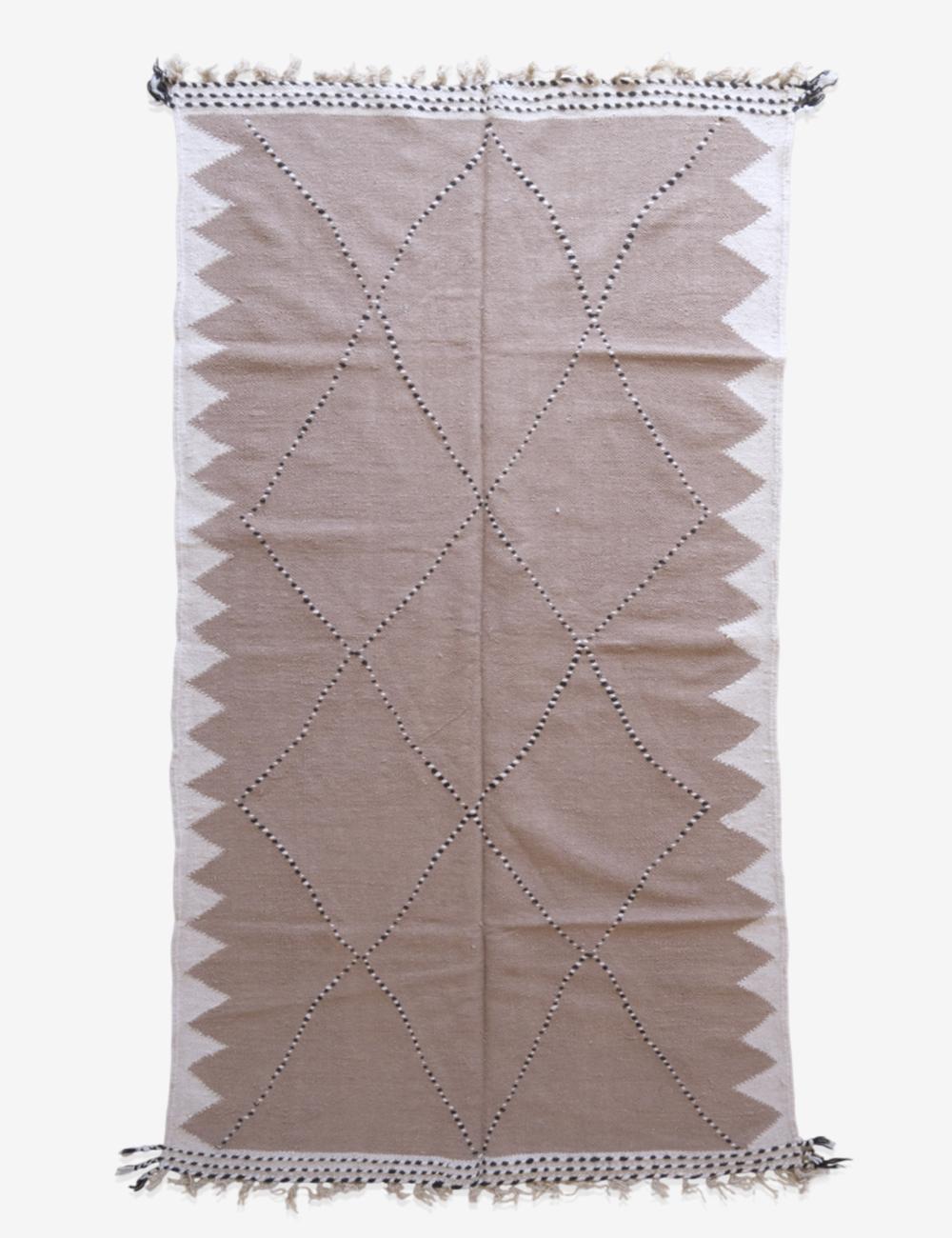Beige Kilim Moroccan Rug 10.1 x 5.9 ft / 309 x 180 cm