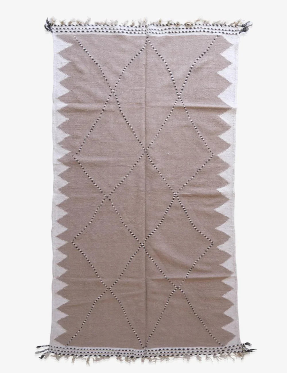 Beige Kilim Moroccan Rug 10.1 x 5.9 ft / 309 x 180 cm - Surcoma