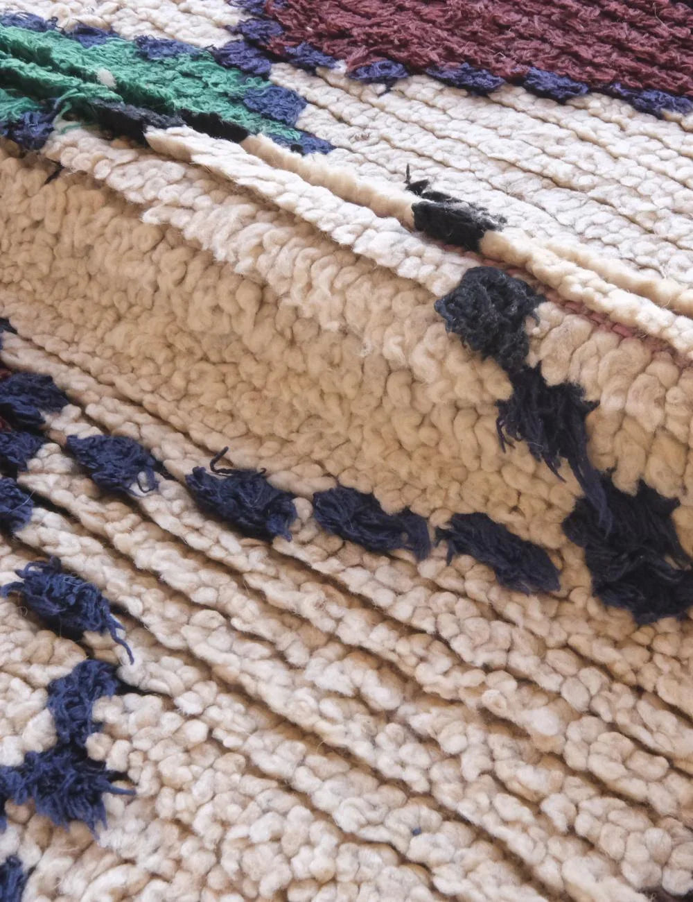 Close-up of a textured fabric with geometric pattern