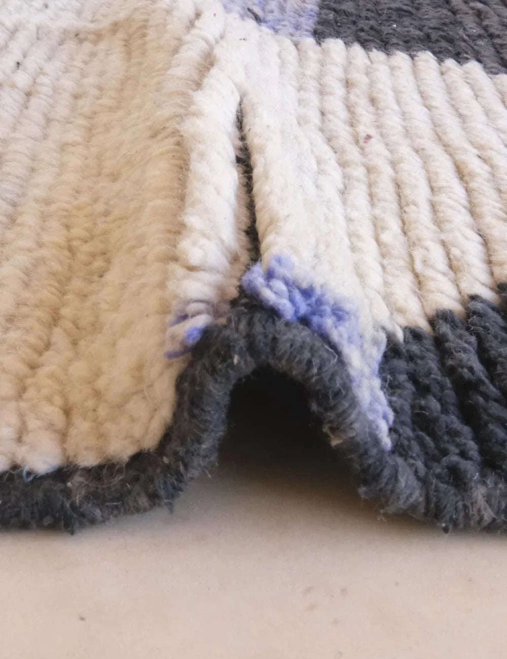 Black and Gray Berber Carpet 9.5 x 2.9 ft / 290 x 89 cm