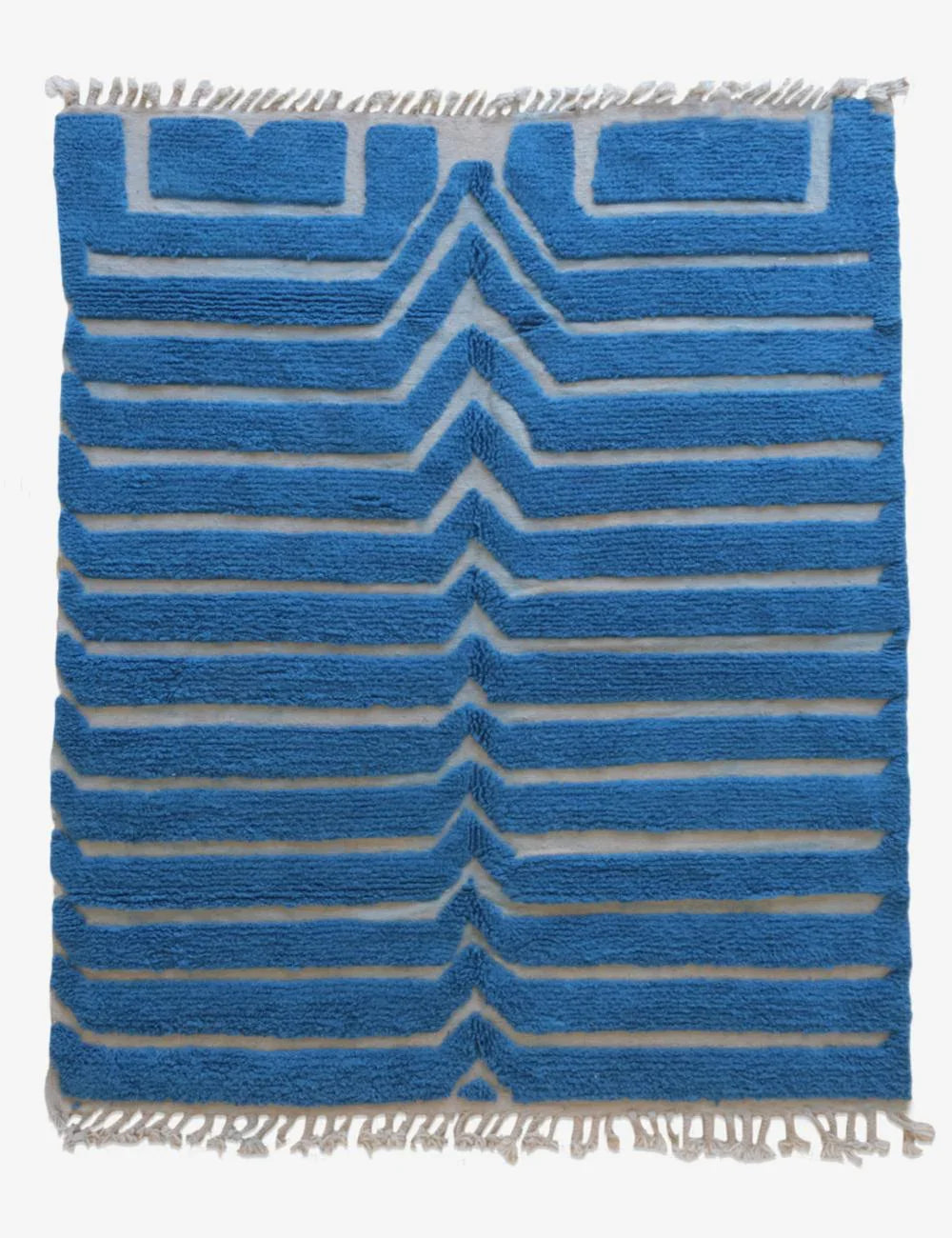 Blue Contemporary Moroccan Wool Rug 8.9 x 7.1 ft / 271 x 218 cm - Surcoma