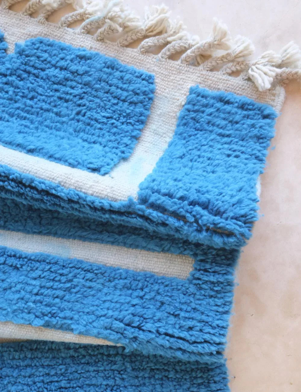 Blue Contemporary Moroccan Wool Rug 8.9 x 7.1 ft / 271 x 218 cm - Surcoma