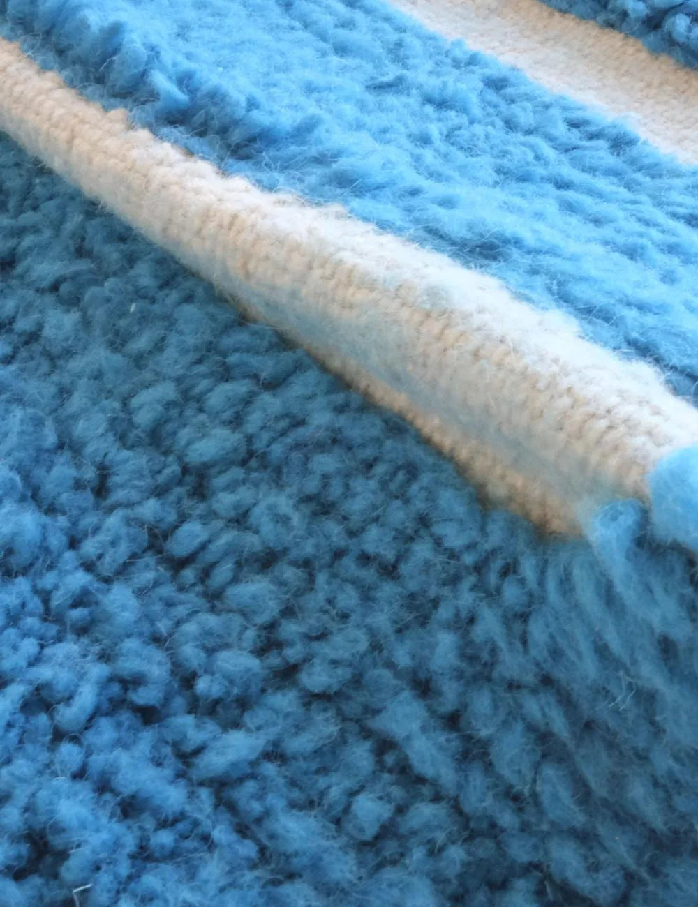 Blue Contemporary Moroccan Wool Rug 8.9 x 7.1 ft / 271 x 218 cm - Surcoma