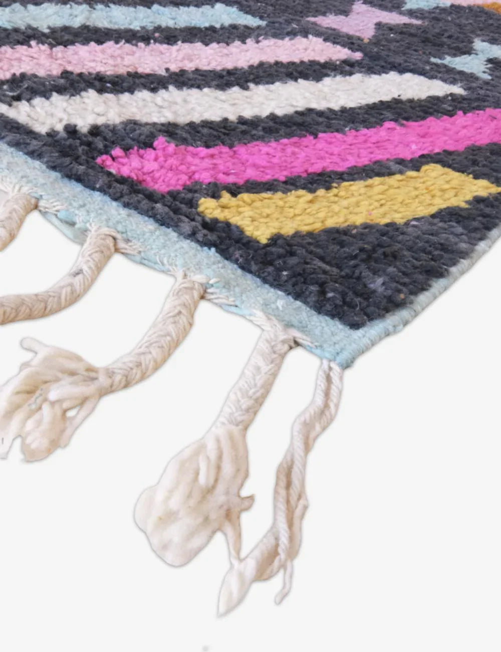 Moroccan Colorful Runner Rug 13.1 x 2.4 ft / 398 x 73 cm