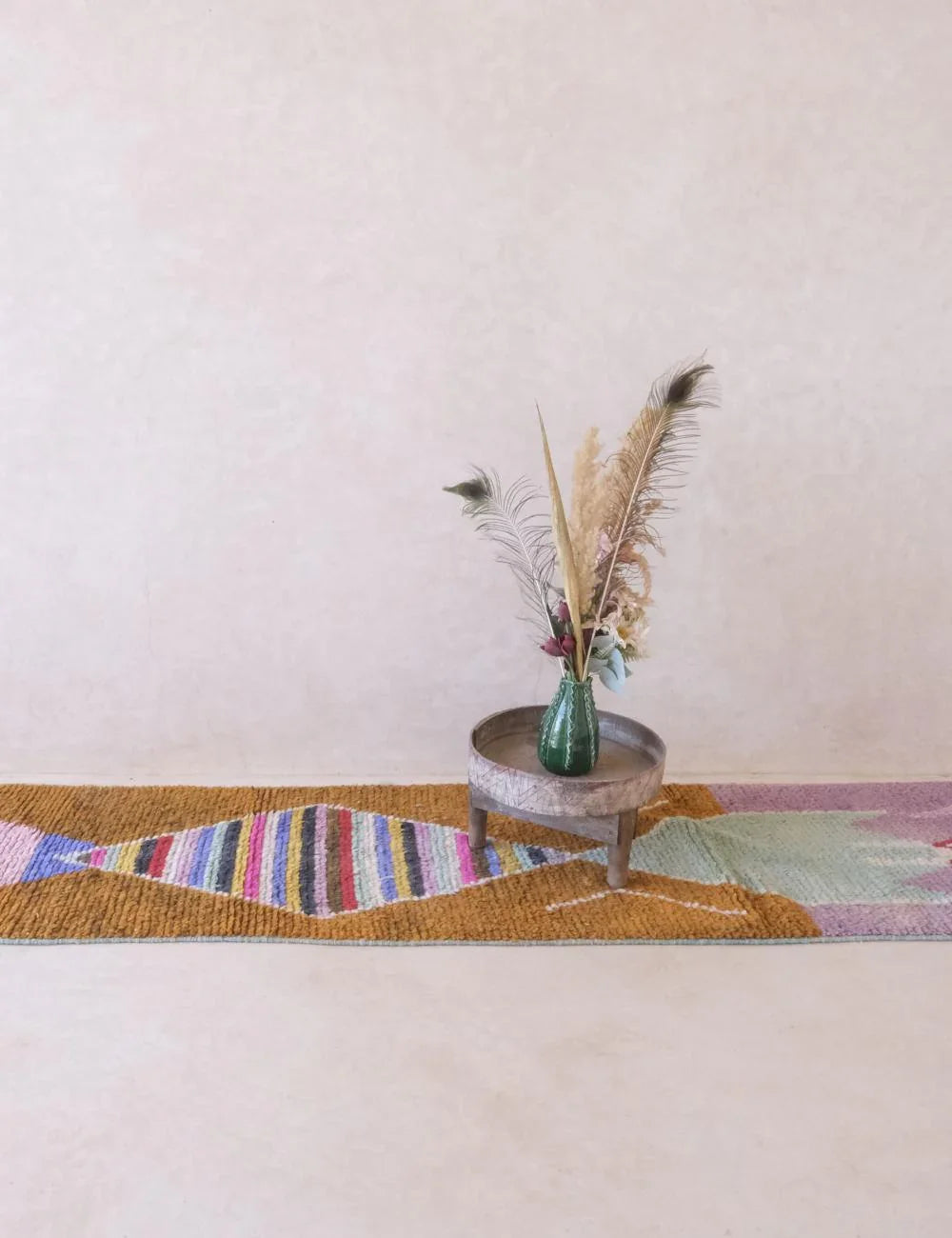 Moroccan Colorful Runner Rug 13.1 x 2.4 ft / 398 x 73 cm