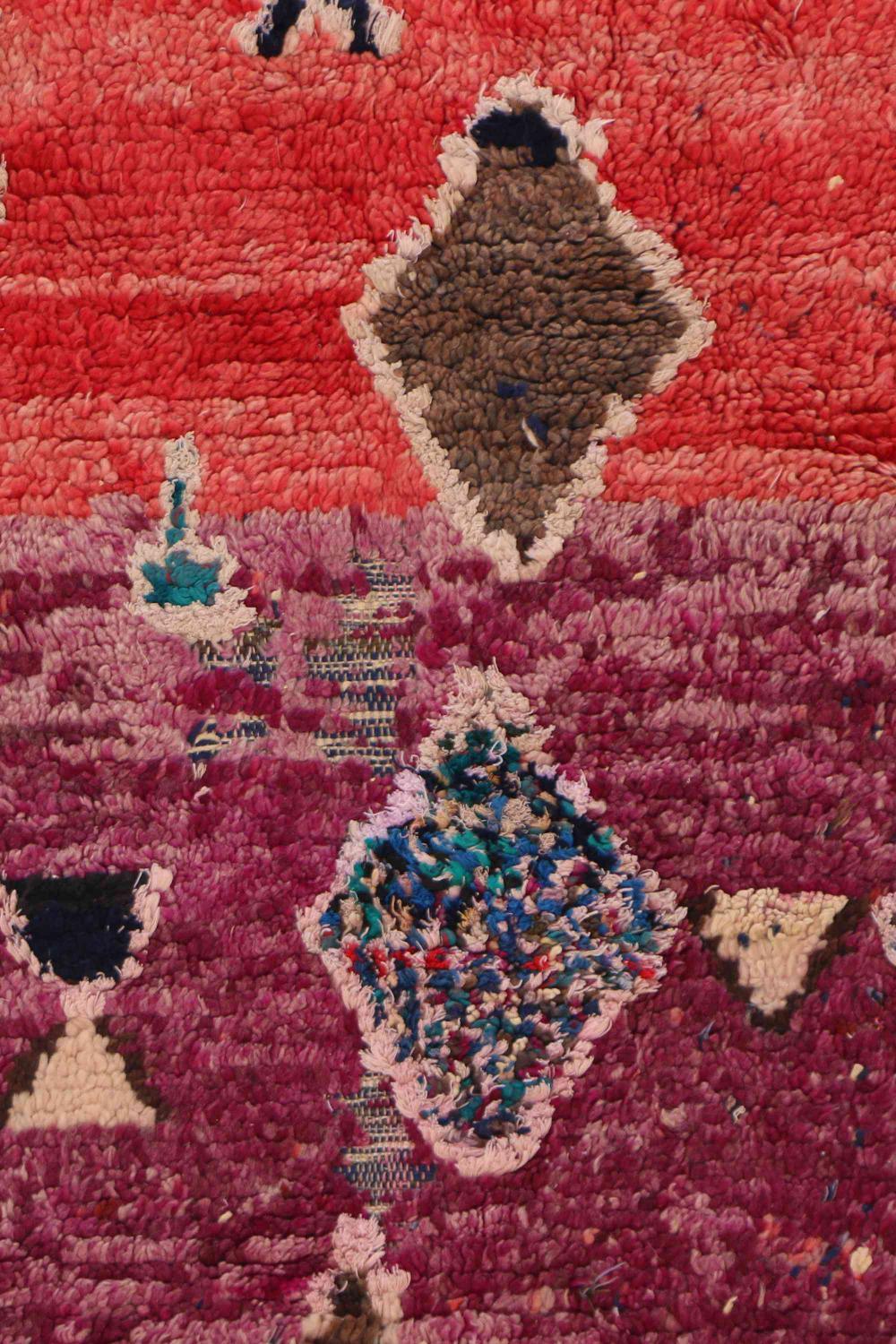 Moroccan Abstract Berber Runner Rug 8.9 x 3.6 ft / 270 x 112 cm - Surcoma
