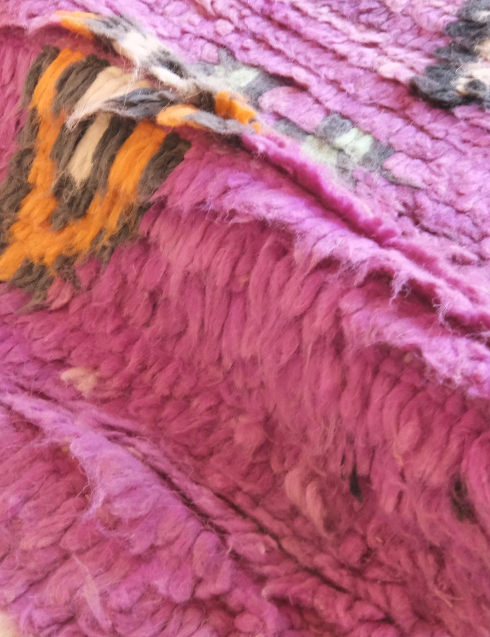 Purple Handwoven Berber Wool Rug 9.9 x 6.5 ft / 303 x 200 cm