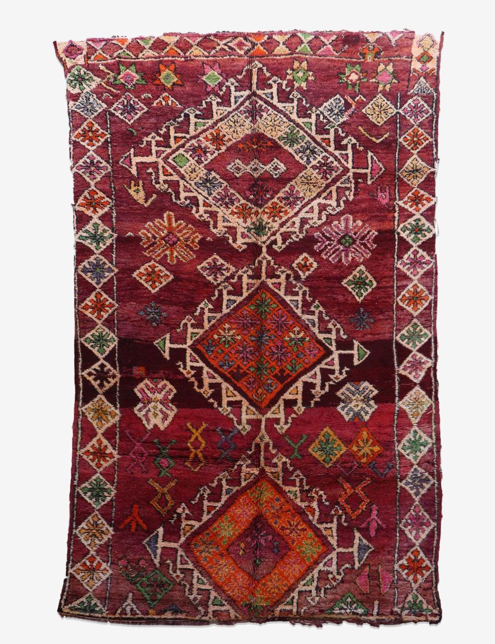 Moroccan Vintage Boujad Wool Rug 10.9 x 6.7 ft / 333 x 206 cm - Surcoma