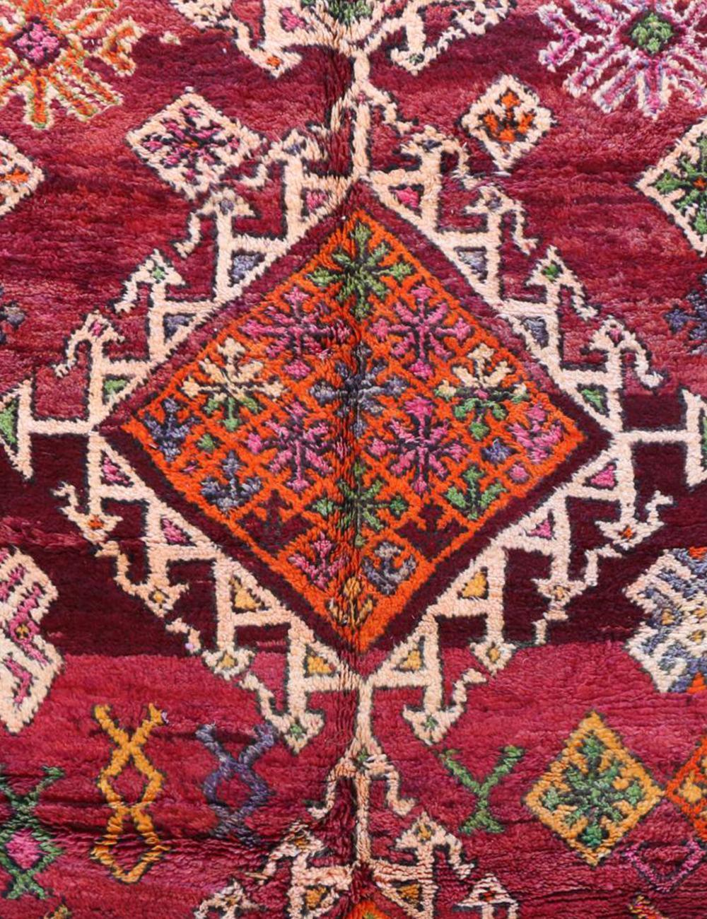 Moroccan Vintage Boujad Wool Rug 10.9 x 6.7 ft / 333 x 206 cm - Surcoma