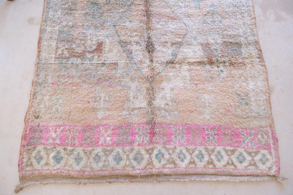 1980s Moroccan Handwoven Wool Rug 13.7 x 6.8 ft / 418 x 210 cm - Surcoma