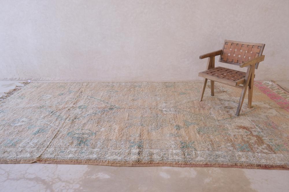 1980s Moroccan Handwoven Wool Rug 13.7 x 6.8 ft / 418 x 210 cm - Surcoma