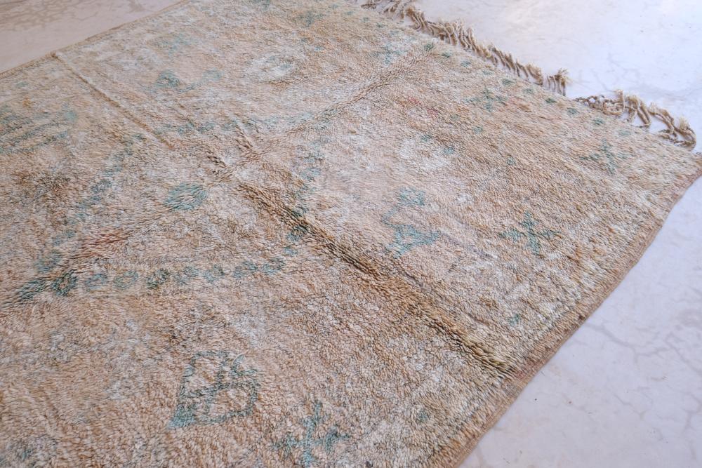 1980s Moroccan Handwoven Wool Rug 13.7 x 6.8 ft / 418 x 210 cm - Surcoma