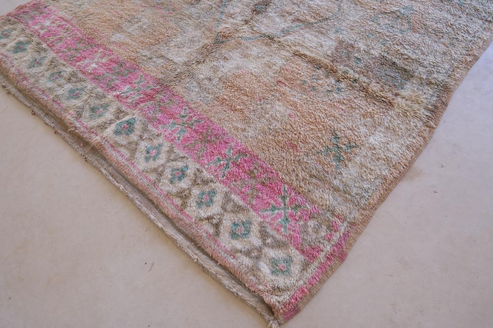 1980s Moroccan Handwoven Wool Rug 13.7 x 6.8 ft / 418 x 210 cm - Surcoma