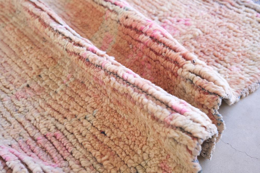 Faded Pink Moroccan Rug 6.5 x 4.6 ft / 199 x 141 cm - Surcoma