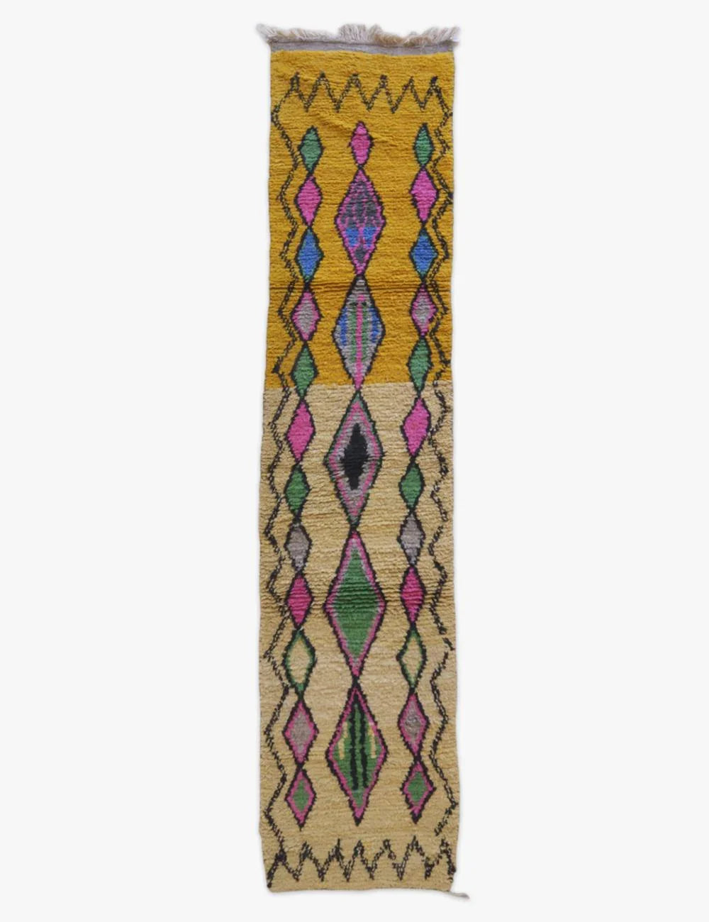 Boho Moroccan Runner Rug 11.2 x 2.4 ft / 340 x 76 cm