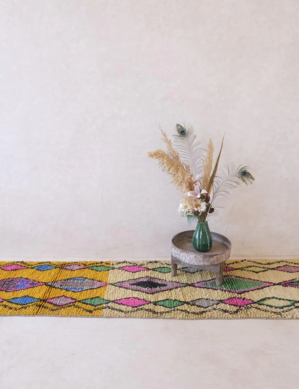Boho Moroccan Runner Rug 11.2 x 2.4 ft / 340 x 76 cm