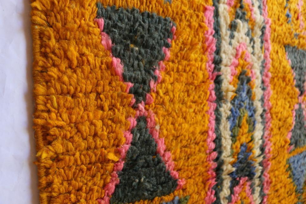 Moroccan Boujad Wool Runner Rug 12.8 x 2.3 ft / 391 x 72 cm - Surcoma