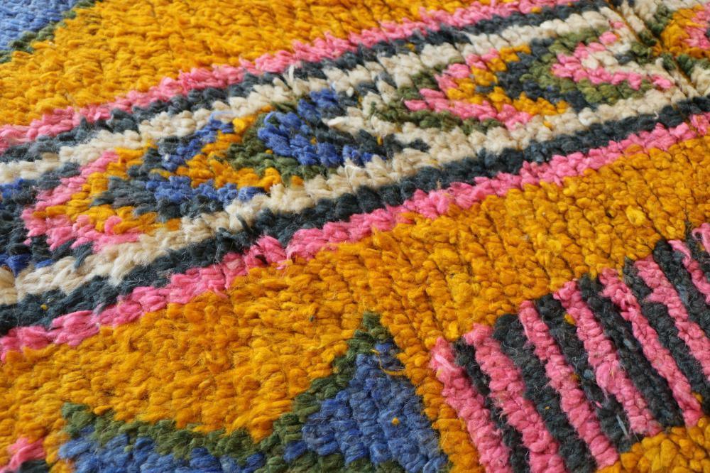 Moroccan Boujad Wool Runner Rug 12.8 x 2.3 ft / 391 x 72 cm - Surcoma