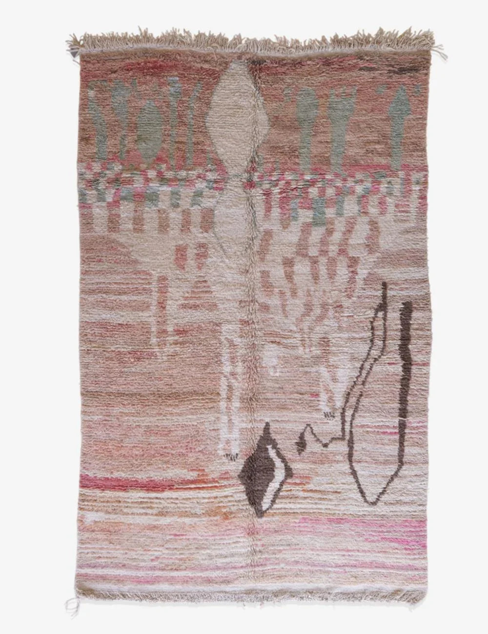 Neutral Moroccan Boujad Rug 10.1 x 6 ft / 308 x 184 cm - Surcoma
