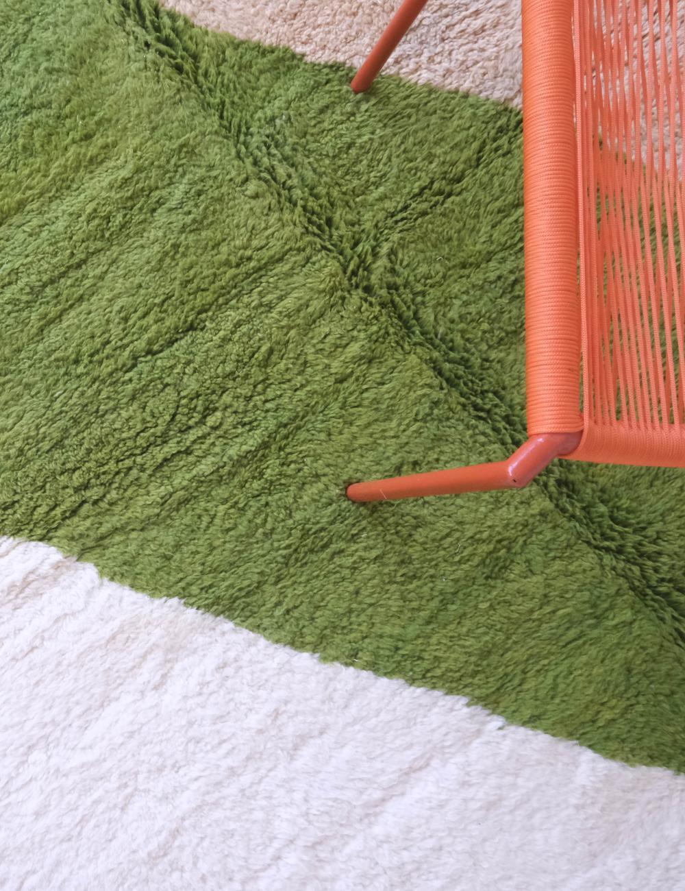 Olive Green Moroccan Rug 11.2 x 8.2 ft / 342 x 250 cm - Surcoma