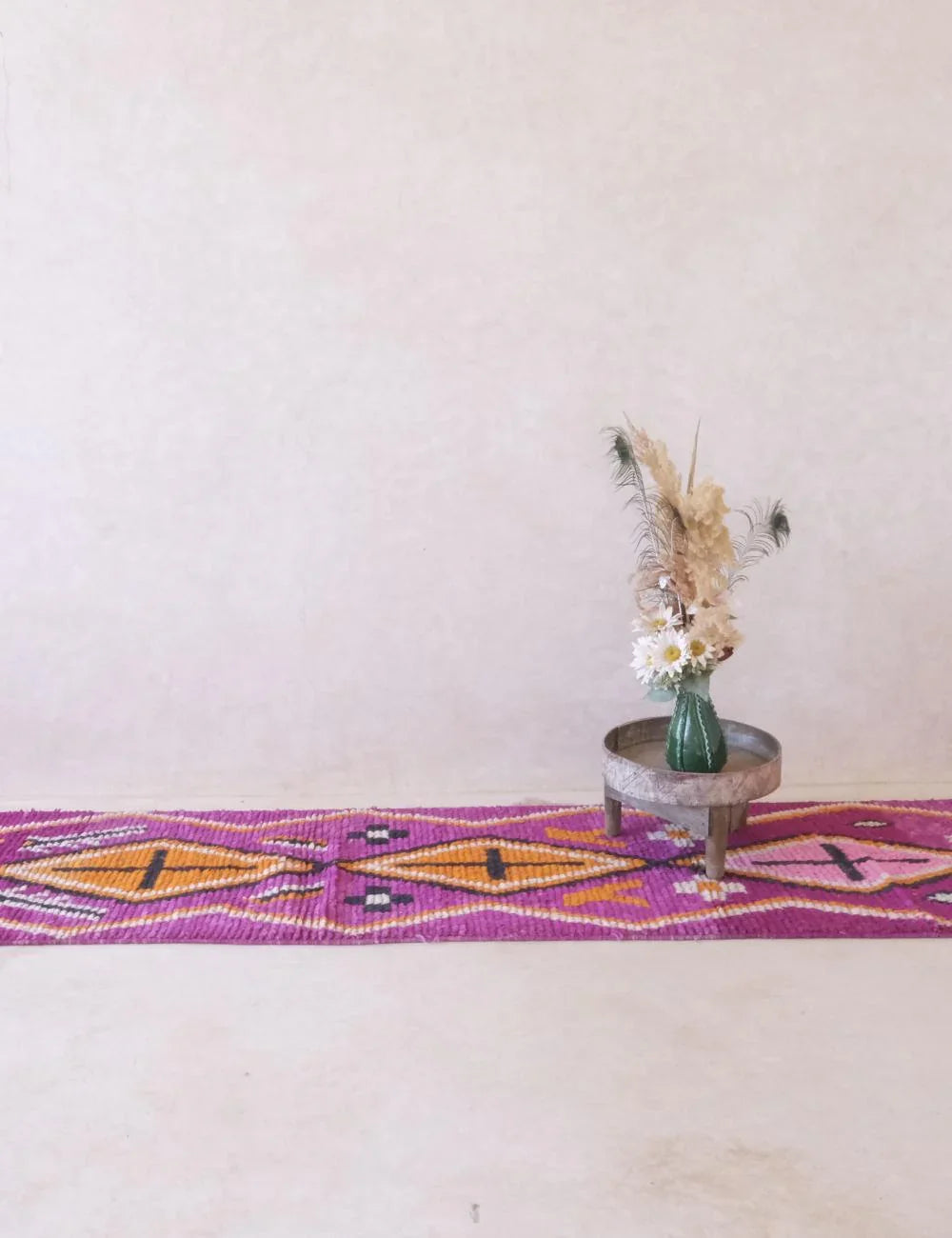 Bright Moroccan Magenta Runner Rug 16.6 x 2.5 ft / 505 x 79 cm