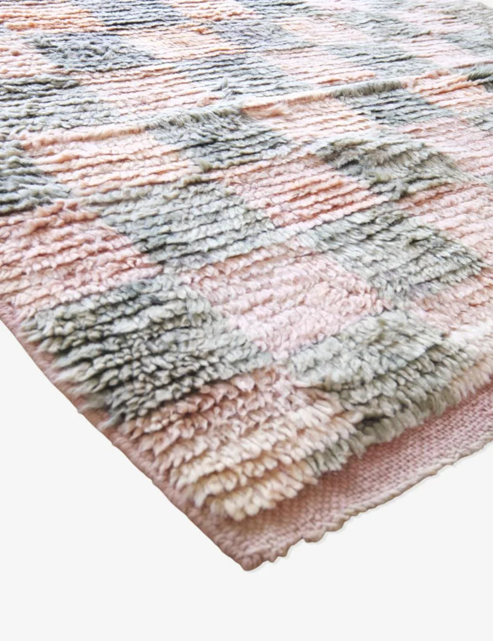 Checkered Vintage Moroccan Runner Rug 10.4 x 3.5 ft / 316 x 109 cm - Surcoma