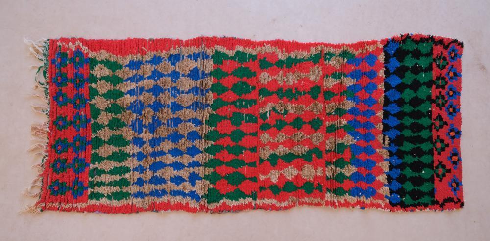 Colorful Handknotted Moroccan Boujad Rug 7.9 x 3.25 ft / 241 x 99 cm - Surcoma