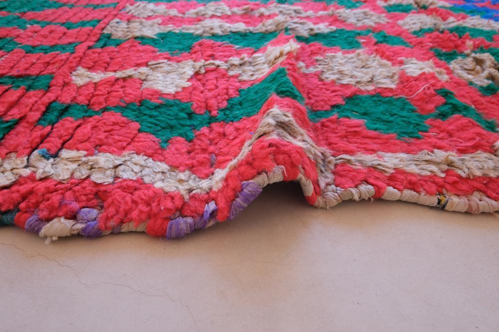 Colorful Handknotted Moroccan Boujad Rug 7.9 x 3.25 ft / 241 x 99 cm - Surcoma