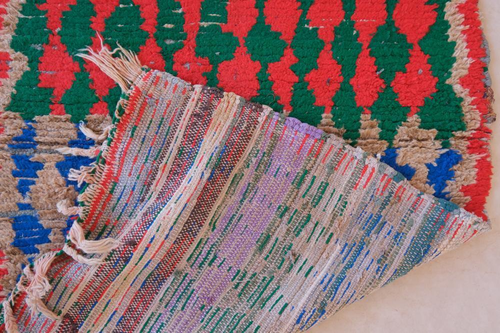 Colorful Handknotted Moroccan Boujad Rug 7.9 x 3.25 ft / 241 x 99 cm - Surcoma