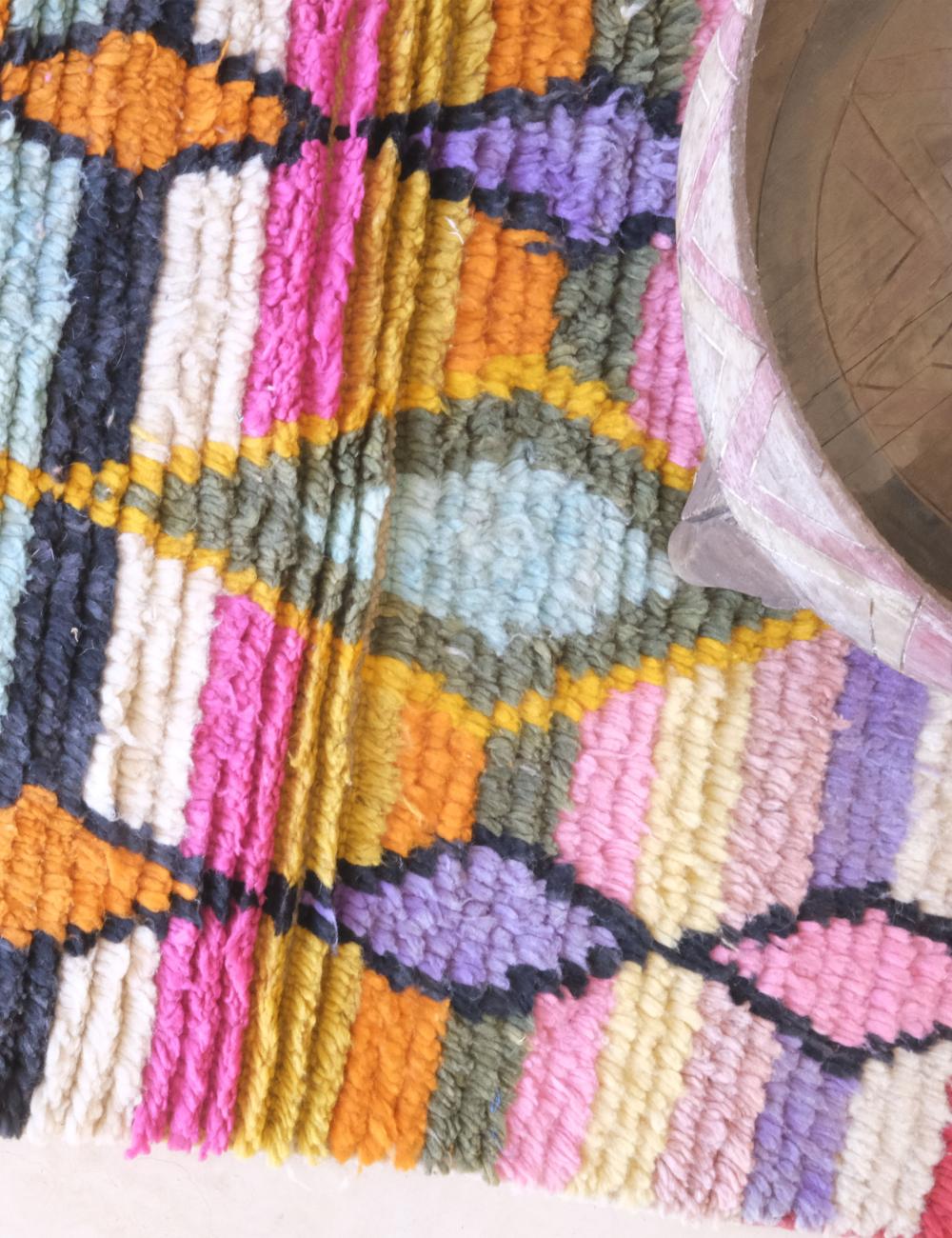 Colorful Moroccan Runner Rug 12.8 x 2.36 ft / 391 x 72 cm