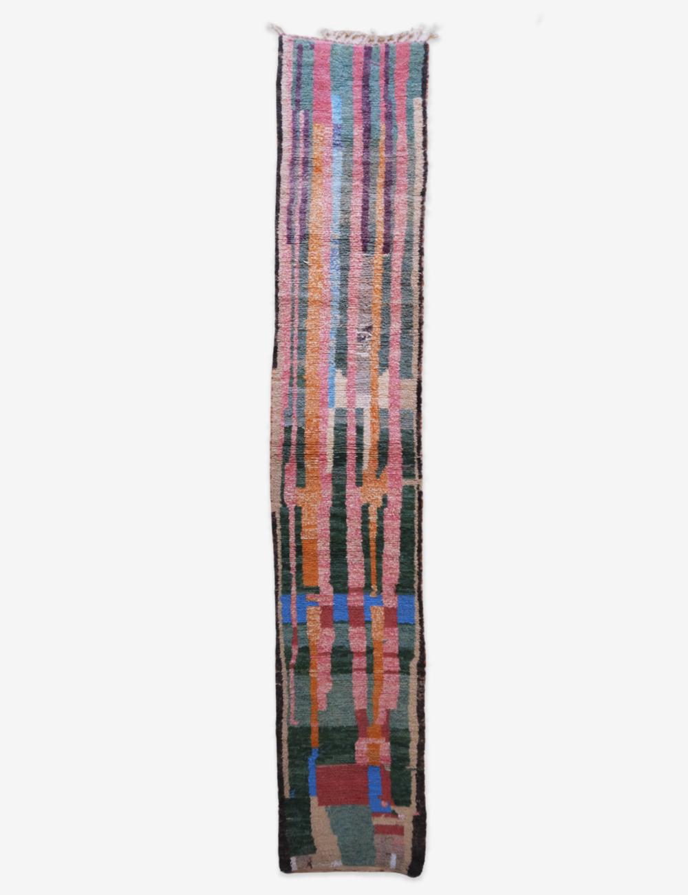 Colorful Runner Moroccan Wool Rug 16 x 2.8 ft / 488 x 86 cm