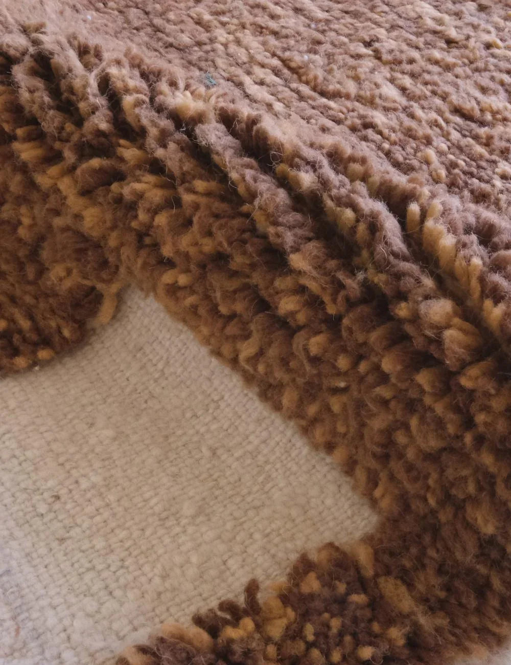 Mocha Brown Moroccan Wool Rug 9.3 x 7.2 ft / 283 x 220 cm - Surcoma