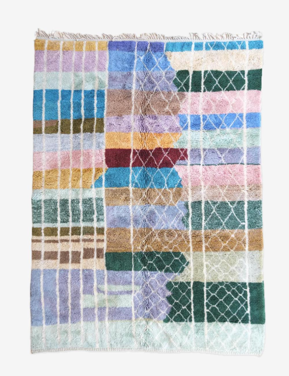 Custom Moroccan Colorful Beni Mrirt Wool Rug - Surcoma