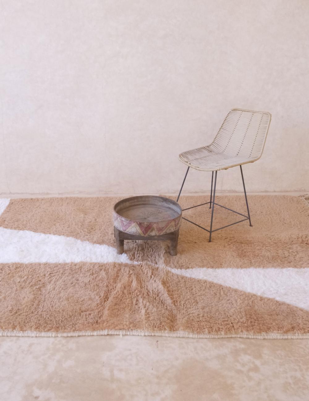 Beige Moroccan Wool Rug 8.8 x 5.4 ft / 267 x 165 cm