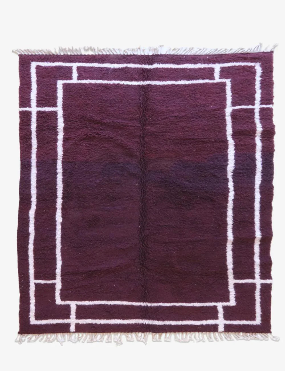 Burgundy Moroccan Wool Rug 10 x 8.4 ft / 306 x 257 cm - Surcoma