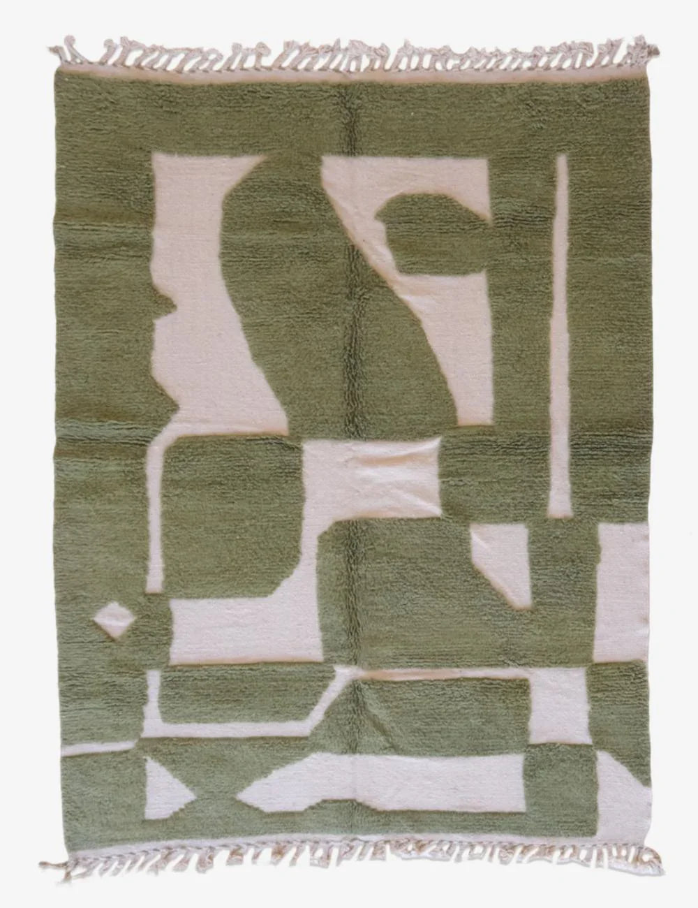 Green Contemporary Moroccan Rug 9.4 x 6.9 ft / 288 x 211 cm - Surcoma