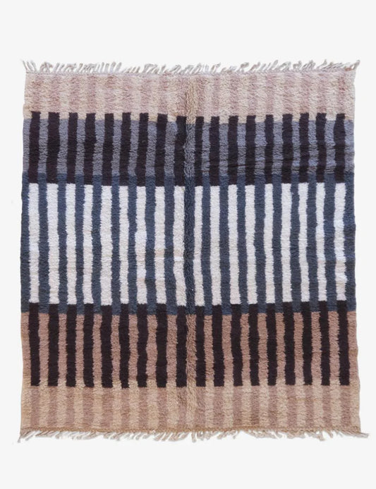 Modern Striped Moroccan Rug 9.8 x 8.3 ft / 300 x 253 cm - Surcoma