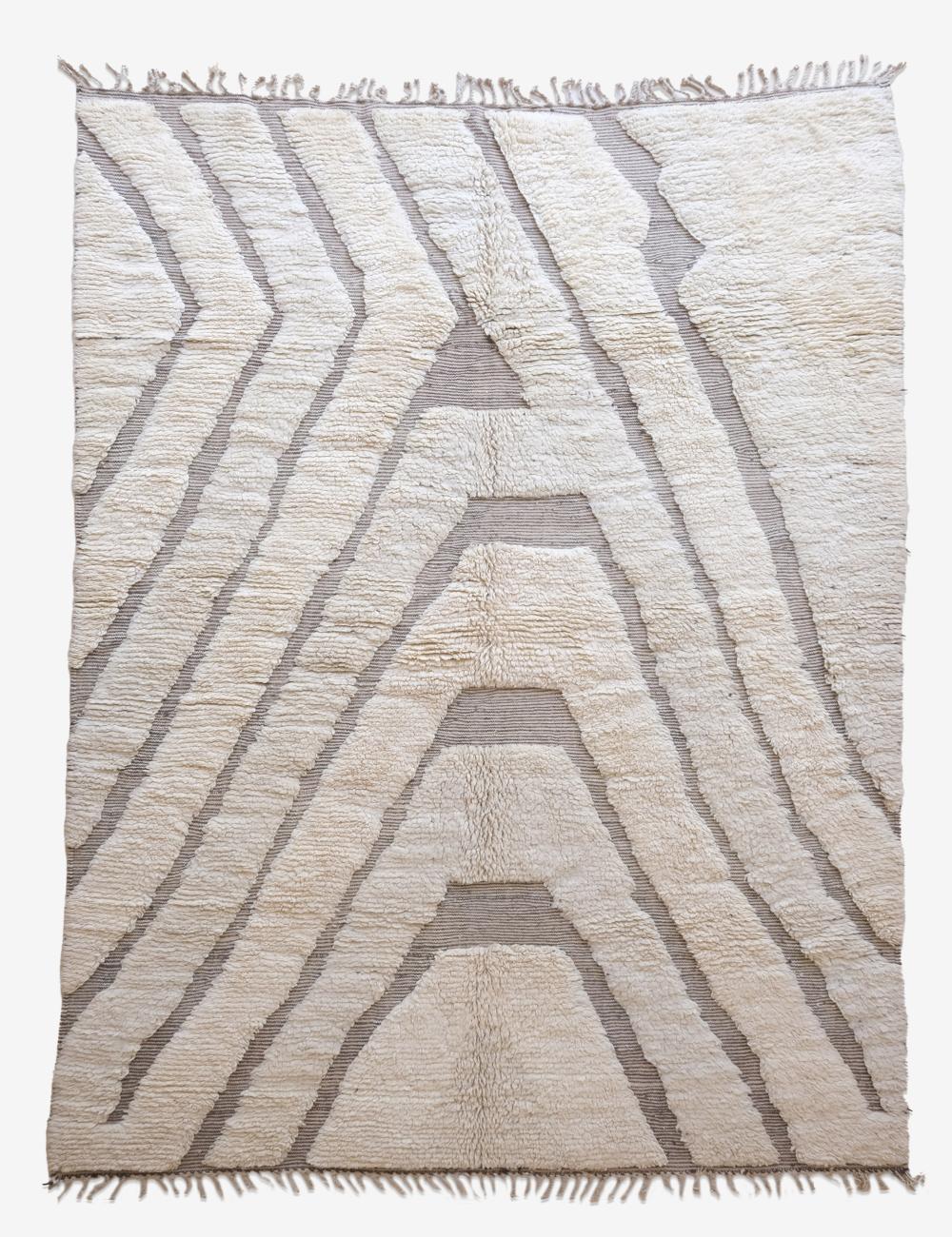 Off-White Moroccan Rug 11.9 x 8.2 ft / 363 x 252 cm